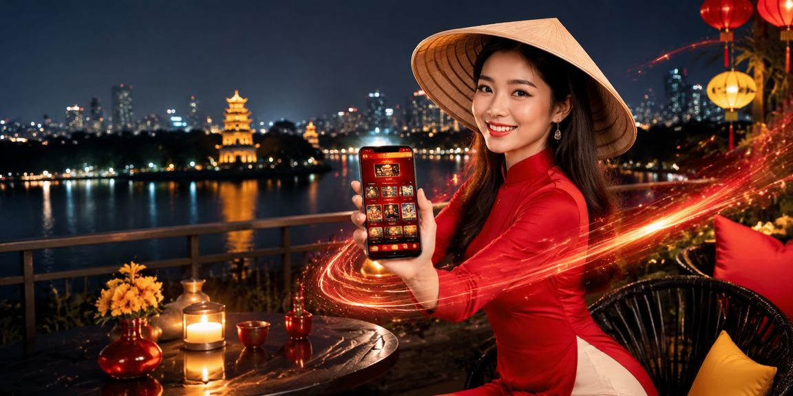Người dùng Hà Nội cài đặt ứng dụng cá cược trên điện thoại Android với hình ảnh nón lá truyền thống