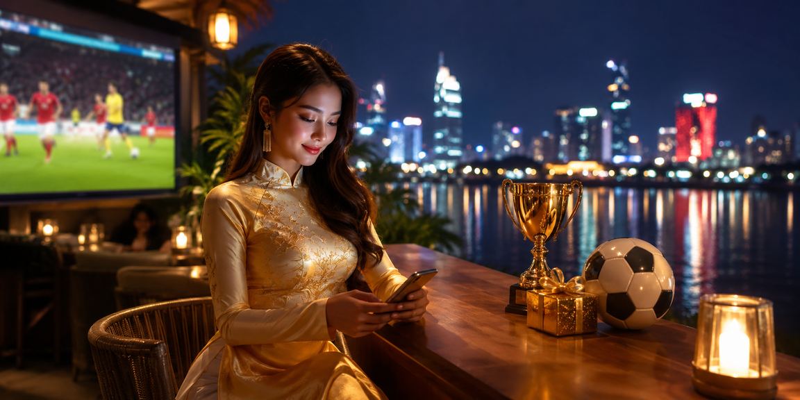 Cổ động viên bóng đá tại Hà Nội mặc áo dài cổ vũ đội tuyển trong không khí lễ hội
